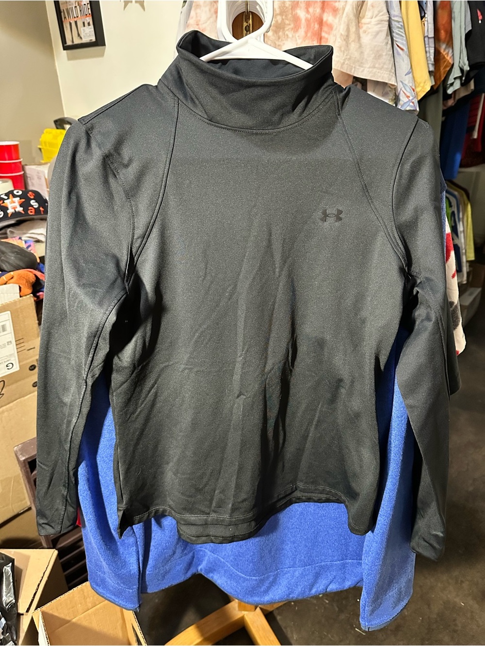 Under Armour Black Mock Neck Performance Long Sleeve Top